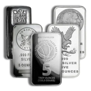 5 Ounce Silver Bar - Brand Varies